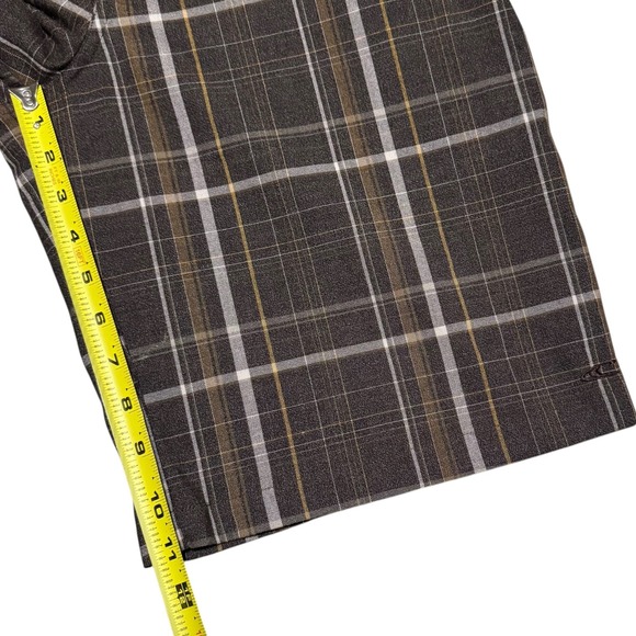 Y2K O'neill Brown Heather Plaid Polyester Blend Shorts‎ Men's 31 (Fits 31.5) - Picture 9 of 10